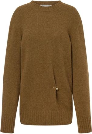 Philosophy di Lorenzo Serafini Stretch Viscose Jurk - Dames - Ronde hals truien - Bruin - L - Truien & Vesten