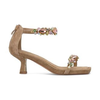 Alma En Pena Sandalen met strasversiering - Dames - Sandalen met hakken - Beige - 38 EU - Schoenen