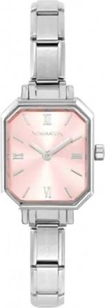 Nomination Womens Rectangle Paris Watch In Silver/ Pink