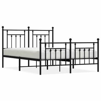 Berkfield Home Metal Bed Frame with Headboard & Footboard Black 140x190 cm
