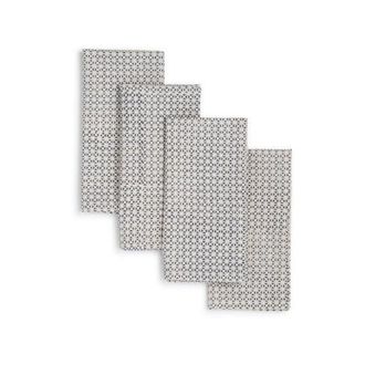 Sustainable Threads Vertex Hand Block Printed Napkins - Set of 4 in Blue Robin at Nordstrom