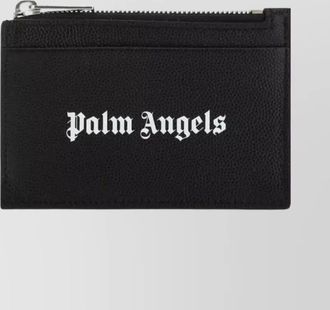 Palm Angels leather zip logo-print card holder