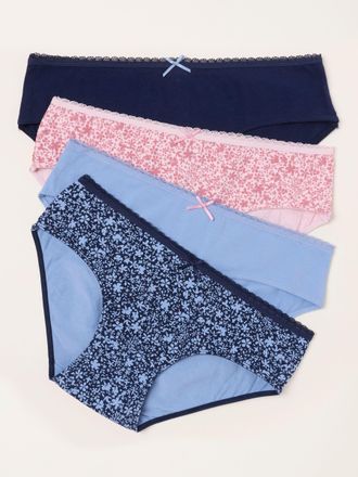 Fat Face FatFace Pink 4 Pack of Tonal Floral Short Knickers