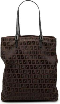 Fendi Pre-owned Canvas Tote - Dames - Vintage Shopper - Bruin - ONE Size - Vintage