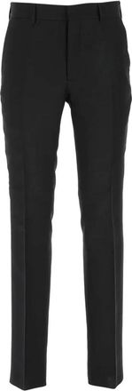 Fendi Klassieke Wol Zijde Broek - Heren - Slim Fit Broeken - Zwart - M - Wol - Broeken