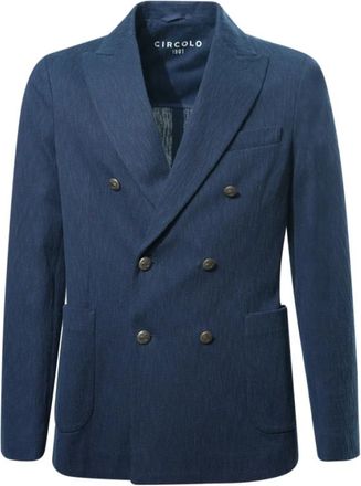 Circolo 1901 6-knops Blazer - Heren - Blazers - Blauw - S - Katoen - Jassen