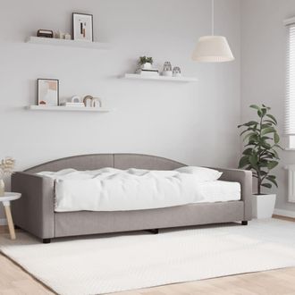 vidaXL Sof&aacute; Cama Con Colch&oacute;n Tela Gris Taupe 100x200 Cm Vidaxl