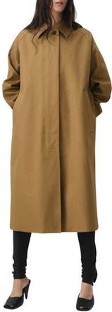 Mango Selection Longline Cotton Trench Coat in Tobacco Brown at Nordstrom Rack, Size Large