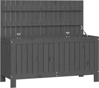 vidaXL Caja de almacenaje jardín madera de pino gris 115x49x60 cm Vidaxl