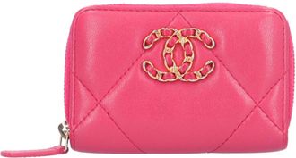 Chanel Pink Leather Coin Purse/Coin Case (Pre-Owned)