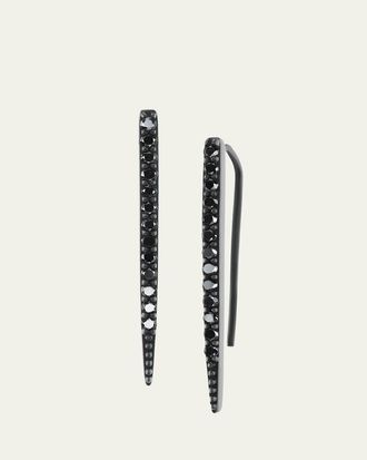 Sheryl Lowe Black Rhodium and Black Diamond Baby Stick Earrings