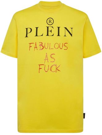 Philipp Plein T-shirt Ronde Hals SS - Heren - T-shirts - Geel - 3XL - Katoen - Tops