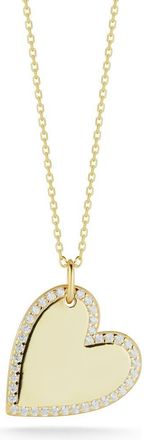 Glaze Jewelry Yellow Gold Vermeil CZ Halo Heart Pendant Necklace at Nordstrom Rack