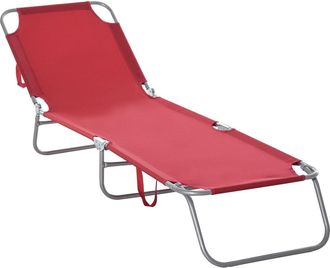 OUTSUNNY Tumbona plegable 187x55x24 cm rojo vino