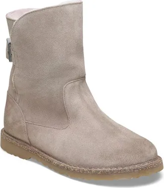 Birkenstock Mens Birkenstock Uppsala 102342 Boots Gray Taupe Suede Shearling HAWK3158