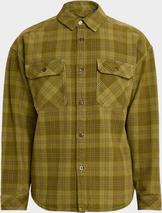 Scotch & Soda Mens Washed Denim Check Overshirt