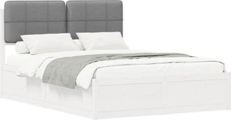 vidaXL Estructura De Cama Con Cabecera Tapizada Gris Claro Vidaxl