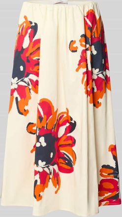 Herzen&rsquo;s Angelegenheit Midirock im Allover-Look mit elastischem Bund in Offwhite, Gr&ouml;&szlig;e 38