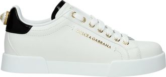 Dolce & Gabbana Sneakers Portofino Frauen Leder weiß/schwarz