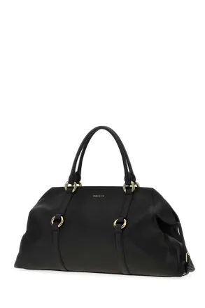 Alexander McQueen Mens Black Leather Farringdon Maxi Handbag Blackgold Calf Skinbrass Borse A Mano