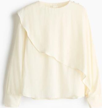 H&M Cape-detail Blouse in Cream at Nordstrom, Size X-Small