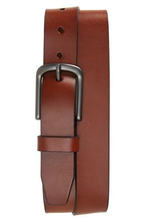 Johnston & Murphy Flat Edge Leather Belt in Tan Leather at Nordstrom, Size 38