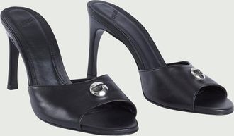 Coperni Logo-Plaque Leather Mule - Black