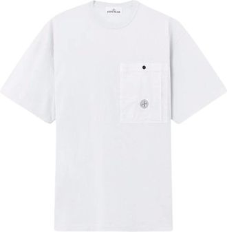 Stone Island T-Shirts, male, Gray, S, S0115 Pocket T Shirt