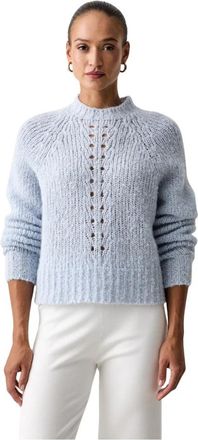 Twinset Relaxed Ronde Hals Trui - Dames - Ronde hals truien - Blauw - XS - Wol - Truien & Vesten