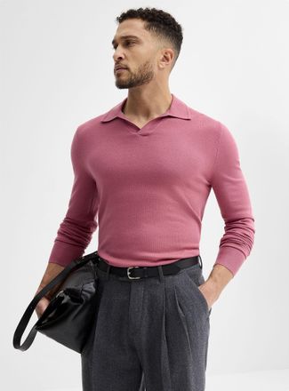 Le 31 Mens Johnny collar minimalist sweater