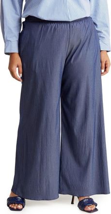 Renee C Pleated Straight Leg Pants in Indigo at Nordstrom Rack, Size 1X