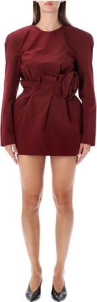 Magda Butrym Jurk 41 Mini Padded - Dames - Korte kleedjes - Rood - XS - Leer - Kleedjes