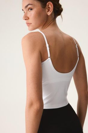 H&M Integral-bra Sports Strappy Top With Softmove in White at Nordstrom, Size Xx-Large