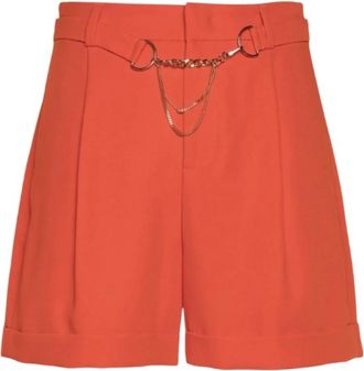 Liu Jo Klassieke Mandarijn Polyester Dames Shorts - Dames - Bermuda - Rood - S - Polyester - Korte Broeken