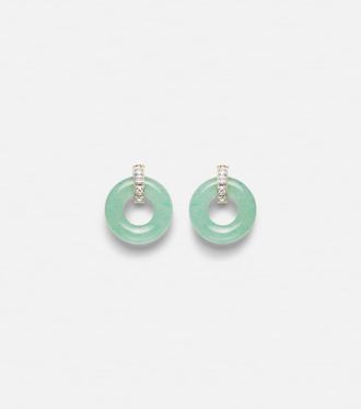 Mateo Bijoux 14kt gold earrings with jade and diamonds