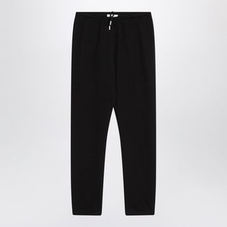 The Row Teo black cotton and cashmere trousers