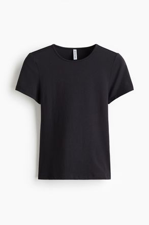 H&M T-Shirt aus Mikrofaser - Schwarz