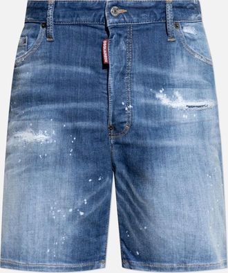 Dsquared2 Mens Dsquared2 Navy Blue Marine Faded Denim Shorts - Size: 30/32