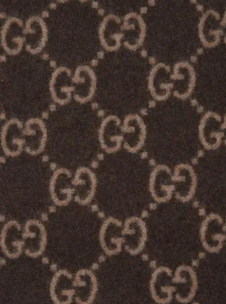 Gucci Mens Scarf Gg Brown Cashmere Scarfs