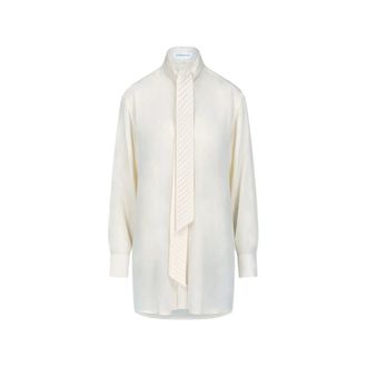 Victoria Beckham Pleated Scarf-detail Blouse