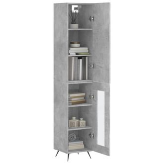 Berkfield Home Highboard Concrete Grey 34.5x34x180 cm Engineered Wood