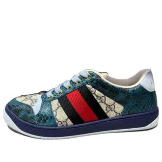 Gucci Screener Low-Top Sneakers Blue Beige 674530-FAA1S-4043