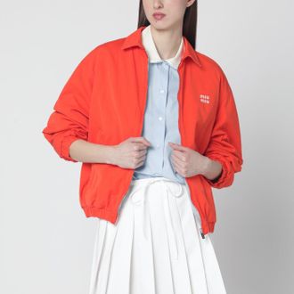Miu Miu Orange cotton blouson with logo