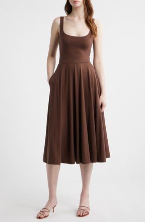 Reformation Rou Jersey Midi Dress in Cafe at Nordstrom, Size X-Small