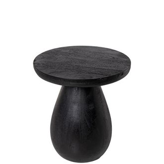 Koketto Home Mesa centro redonda madera mango negra, combinable, 45 cm