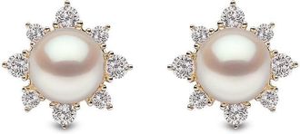 Yoko London 18kt yellow gold diamond pearl Trend earrings - women - Diamond/18kt Yellow Gold/Freshwater Pearl - OS