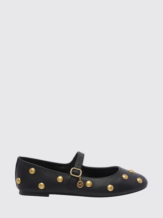 Michael Kors Nellie Flex Leather Mary Jane Ballet Flats with Studs and MK Logo