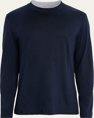 Brunello Cucinelli Mens Silk and Cotton Long-Sleeve T-Shirt