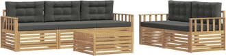 vidaXL Conjunto De Sof&aacute;s De Exterior 6 Uds. Blanco Y Antracita Vidaxl