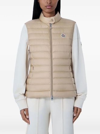 Moncler zip-up quilted gilet - Beige